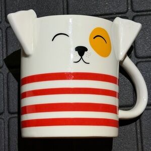 Parker Lane 3D Striped Dog 16 oz Coffee / Tea Mug - NWT
